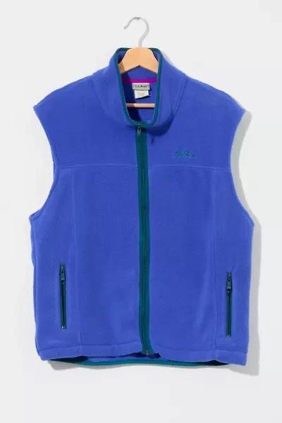 Vintage 1990s L.L. Bean Blue Fleece Zip-up Vest
