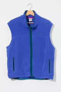 Vintage 1990s L.L. Bean Blue Fleece Zip-up Vest