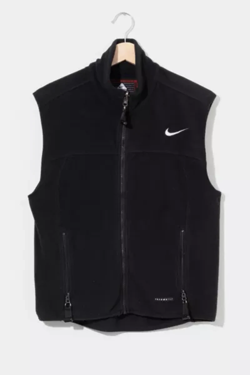 Vintage 1990s Nike AGC Black Fleece Zipper Vest