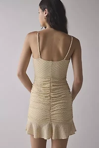 Kimchi Blue Bonnie Ruched Flutter-Trim Mini Dress