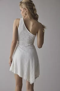 UO Michelle Lace Asymmetrical One-Shoulder Mini Dress