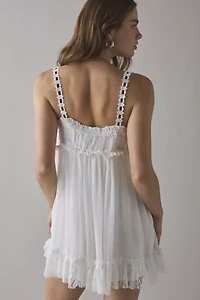 Kimchi Blue Adelaide Lace + Ribbon Trim Babydoll Mini Dress