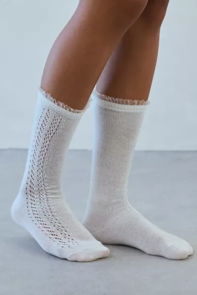 Layla Pointelle Crew Socks