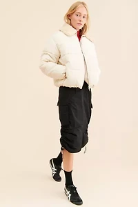 Duckie Faux Shearling Collar Puffer Jacket
