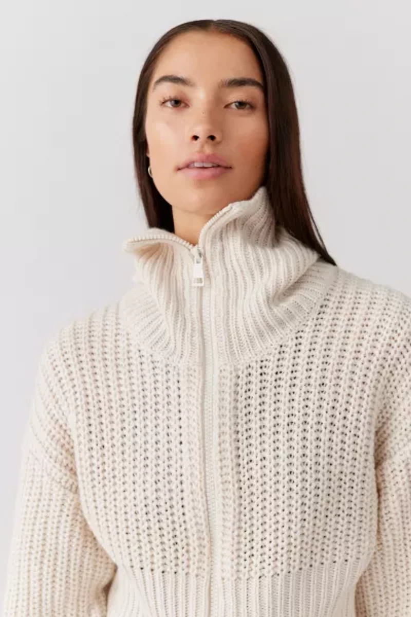 Sunny Collared Zip-Up Cardigan