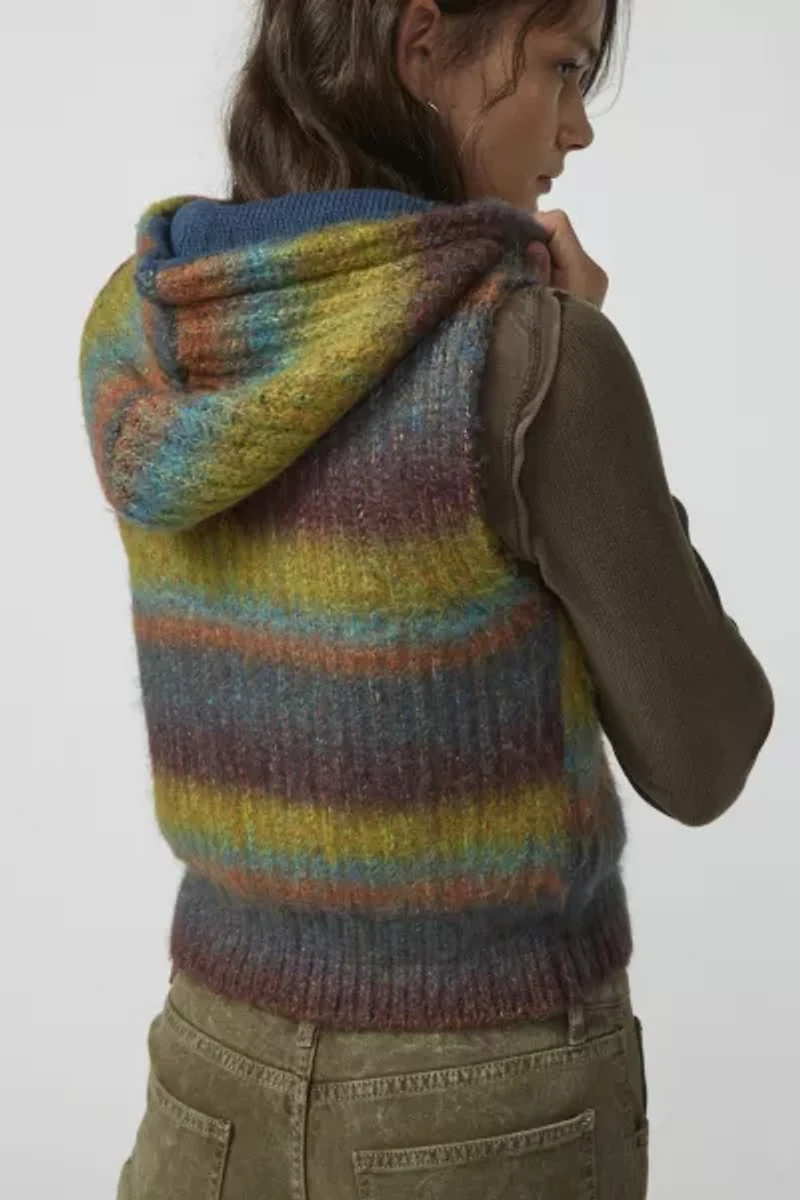 Daisy Hooded Zip-Up Sweater Vest