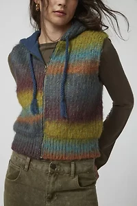 Daisy Hooded Zip-Up Sweater Vest