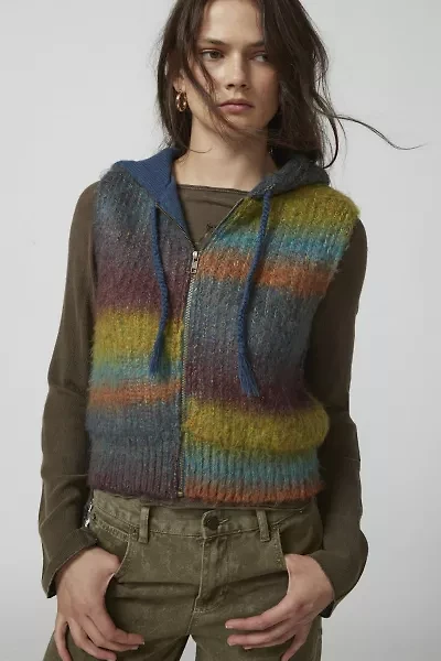 Daisy Hooded Zip-Up Sweater Vest