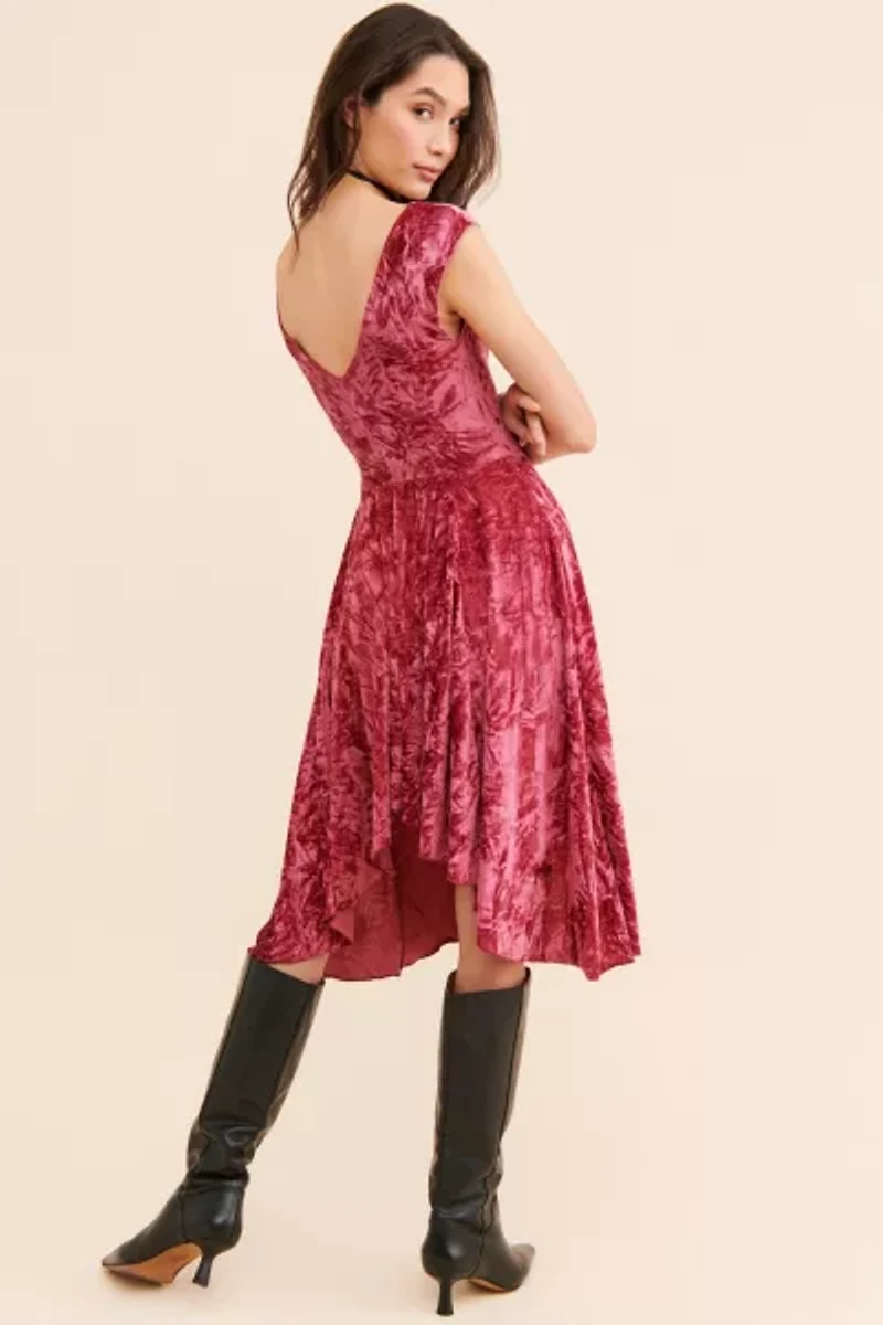 Corina Velvet Drop Waist Midi Dress