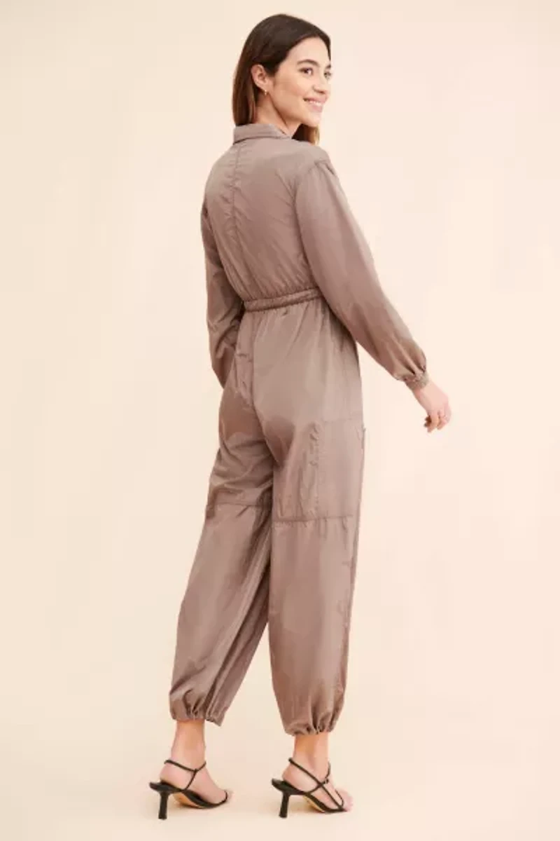 Rare London Long Sleeve Parachute Jumpsuit