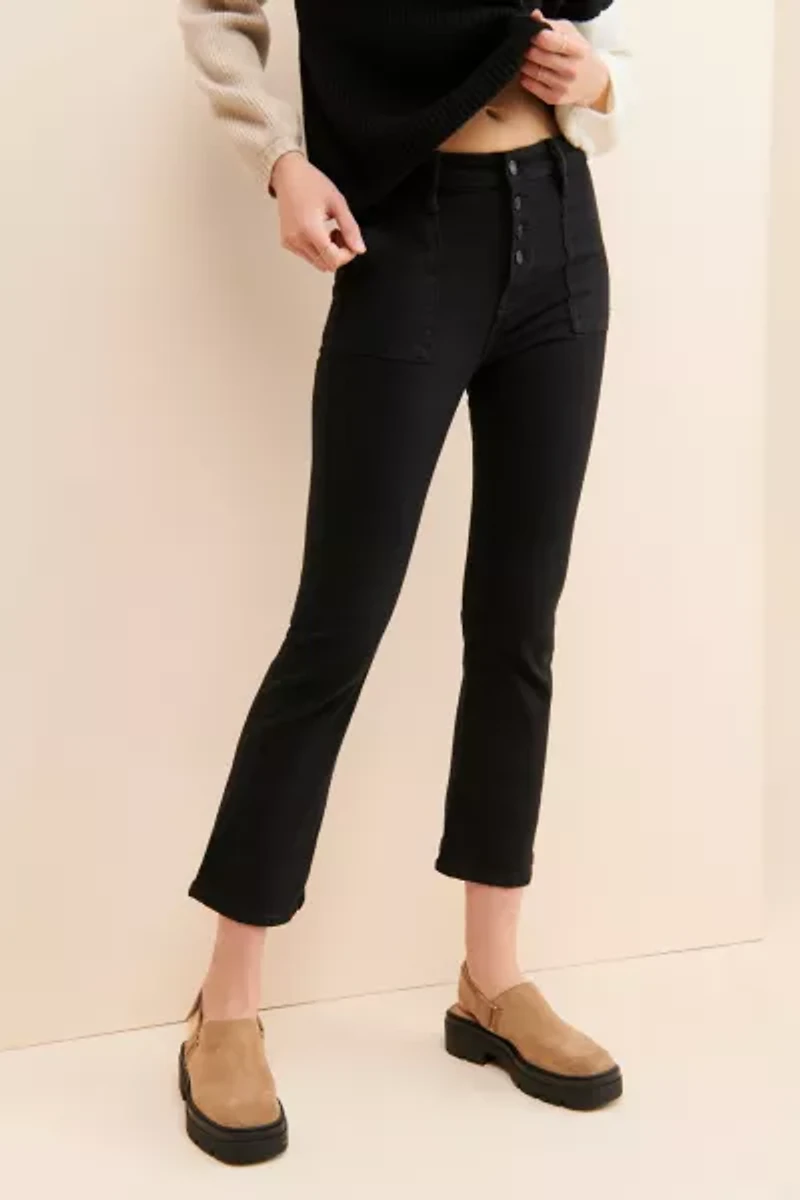 Hidden Jeans Utility Crop Flare