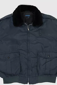 Vintage Full Zip Faux Fur Collar Jacket