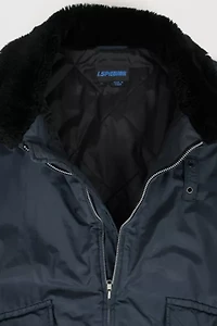 Vintage Full Zip Faux Fur Collar Jacket
