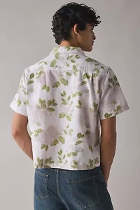 BDG Floral Washed Cotton Short Sleeve Collared Shirt