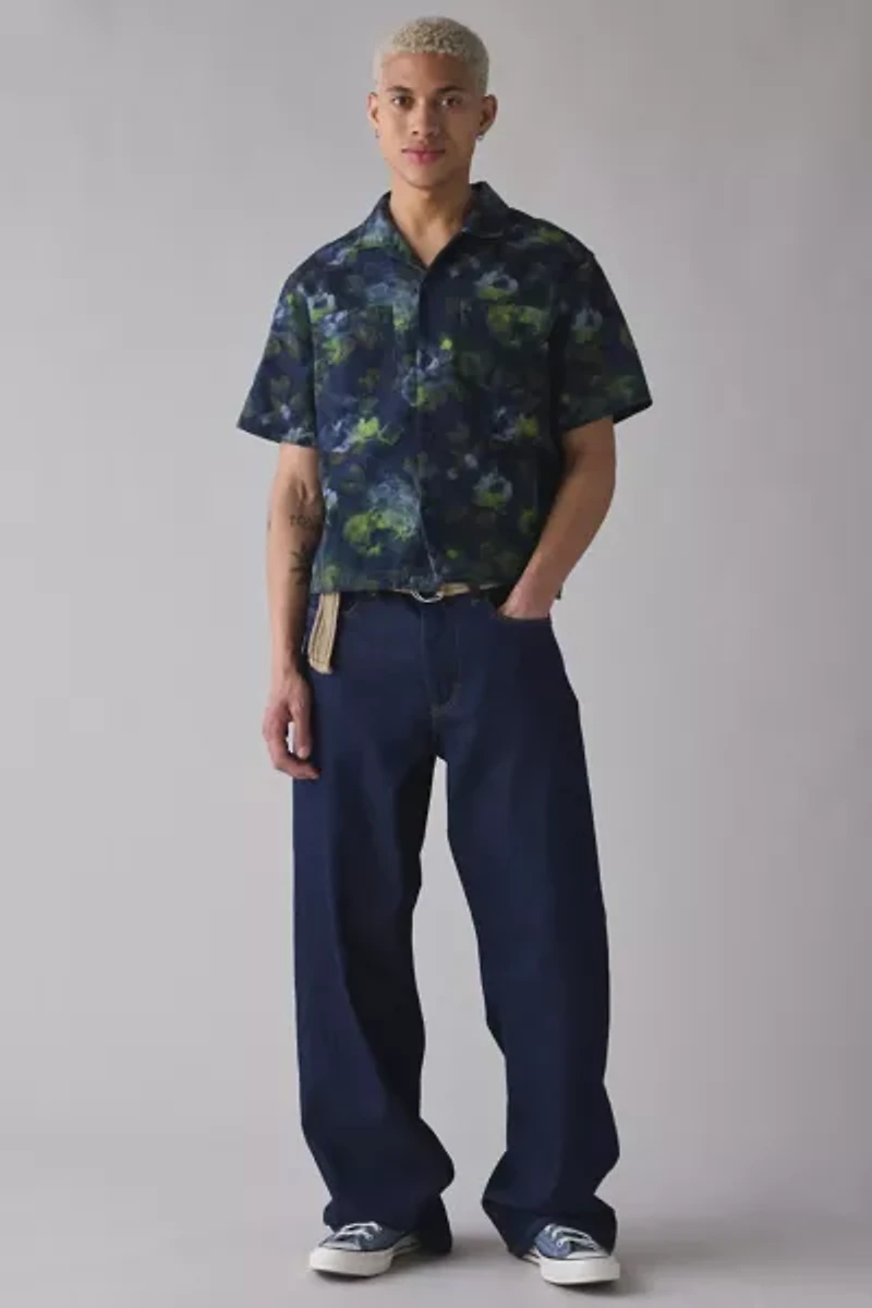 BDG Floral Washed Cotton Short Sleeve Shirt