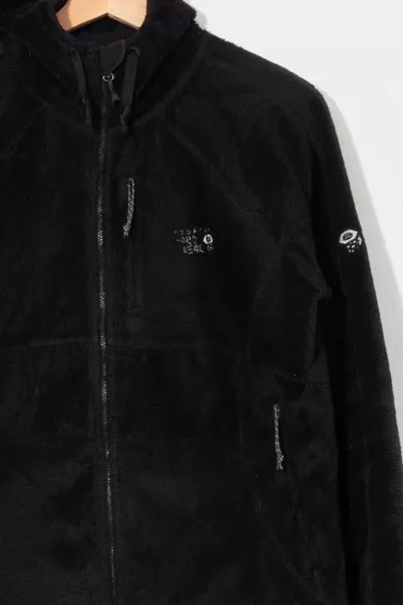 Vintage Y2K Mountain Hardwear Black Hooded Zipper Fleece