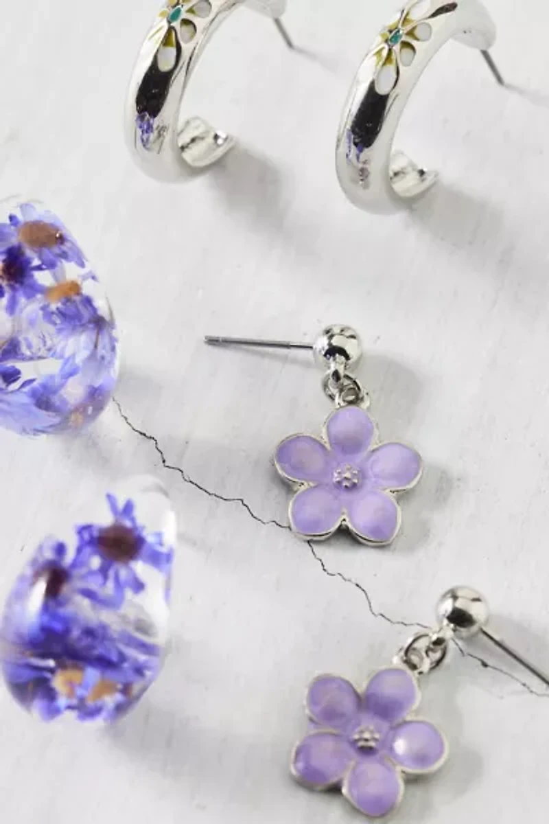 Flora Post And Hoop Earring Set