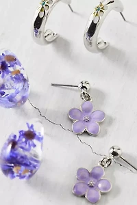 Flora Post And Hoop Earring Set