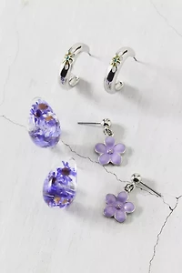 Flora Post And Hoop Earring Set