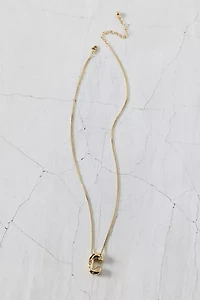 14k Gold Plated Rhinestone Bubble Initial Charm Necklace