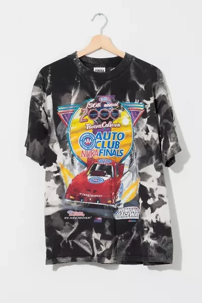 Vintage Y2K NHRA Finals Black Bleached Graphic T-Shirt
