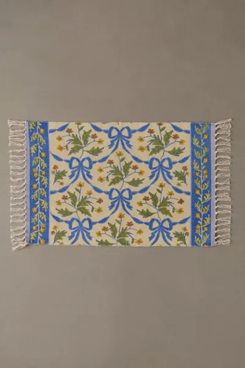 Bow Demask Screen Printed Rug