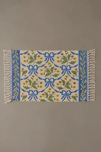 Bow Demask Screen Printed Rug
