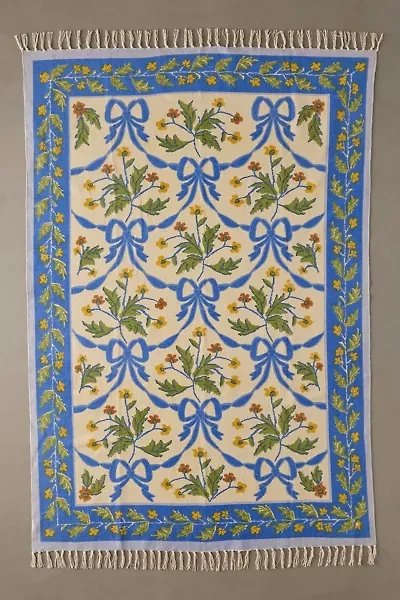 Bow Demask Screen Printed Rug