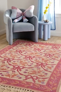 Bow Demask Screen Printed Rug