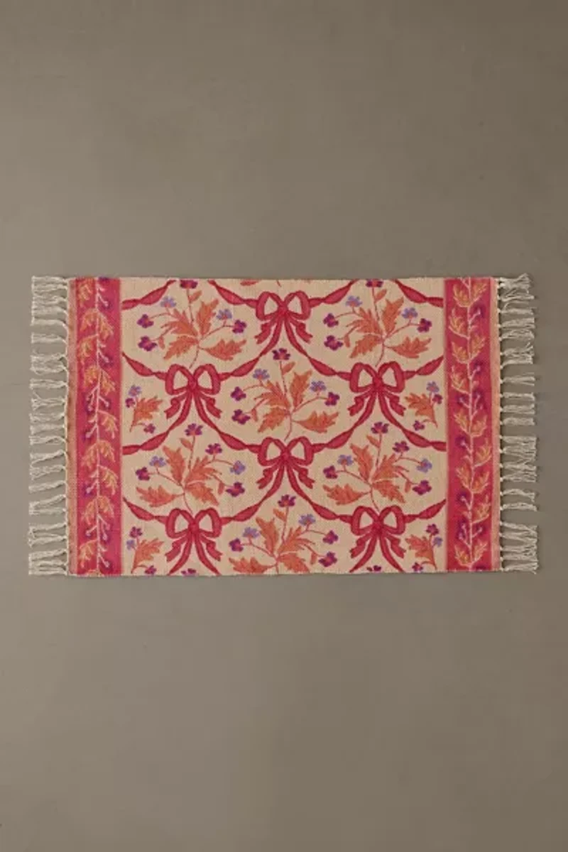 Bow Demask Screen Printed Rug