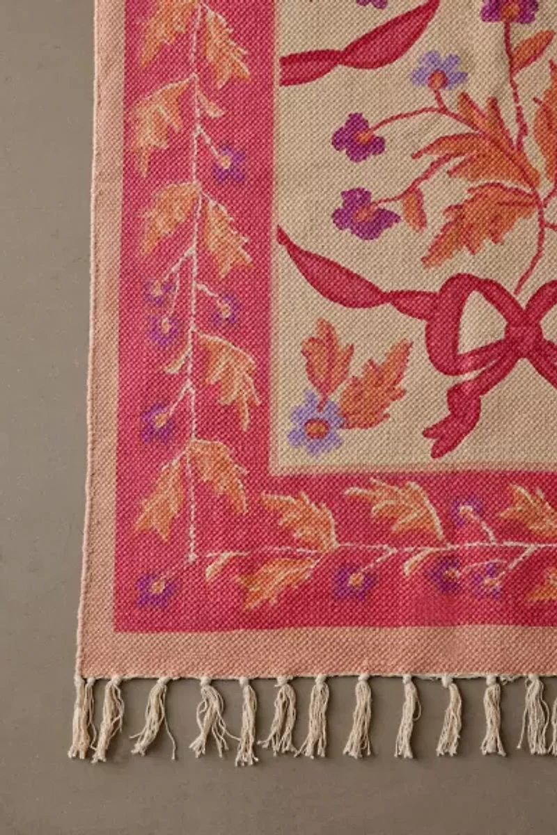 Bow Demask Screen Printed Rug