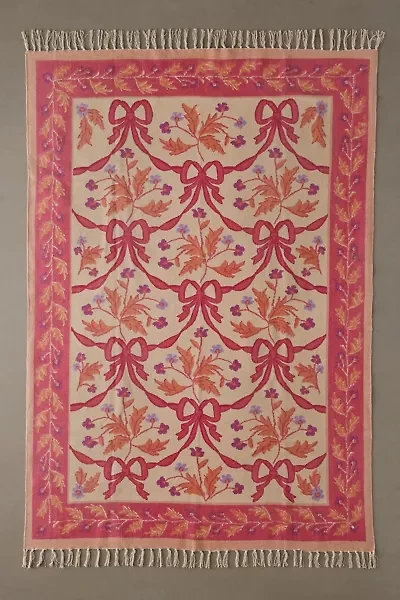 Bow Demask Screen Printed Rug