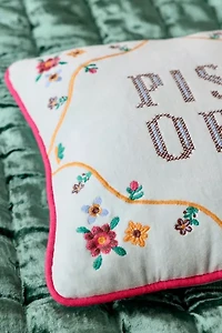 Cheeky Slogan Velvet Embroidered Throw Pillow