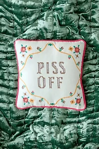 Cheeky Slogan Velvet Embroidered Throw Pillow