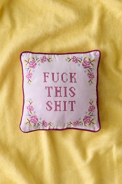 Cheeky Slogan Velvet Embroidered Throw Pillow