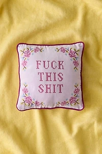 Cheeky Slogan Velvet Embroidered Throw Pillow