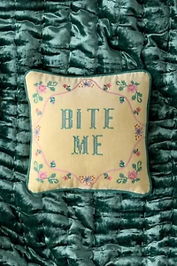 Cheeky Slogan Velvet Embroidered Throw Pillow