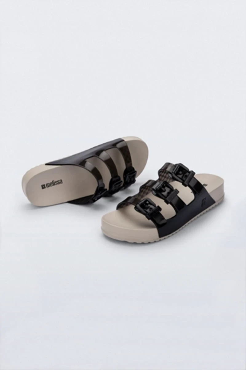 Melissa Cozy Stripes Jelly Slide Sandals