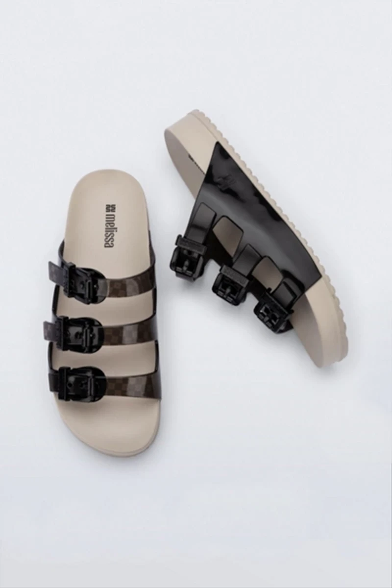 Melissa Cozy Stripes Jelly Slide Sandals