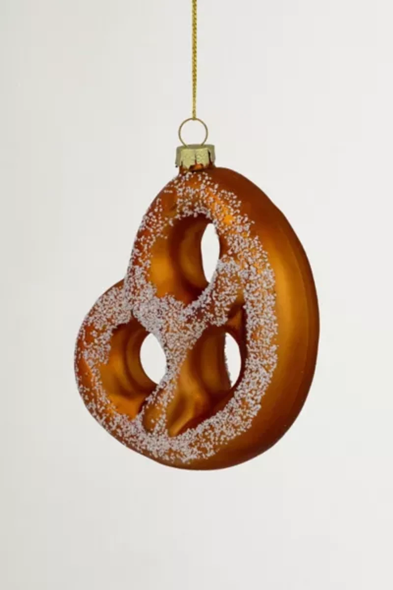 Salted Soft Pretzel Glass Ornament