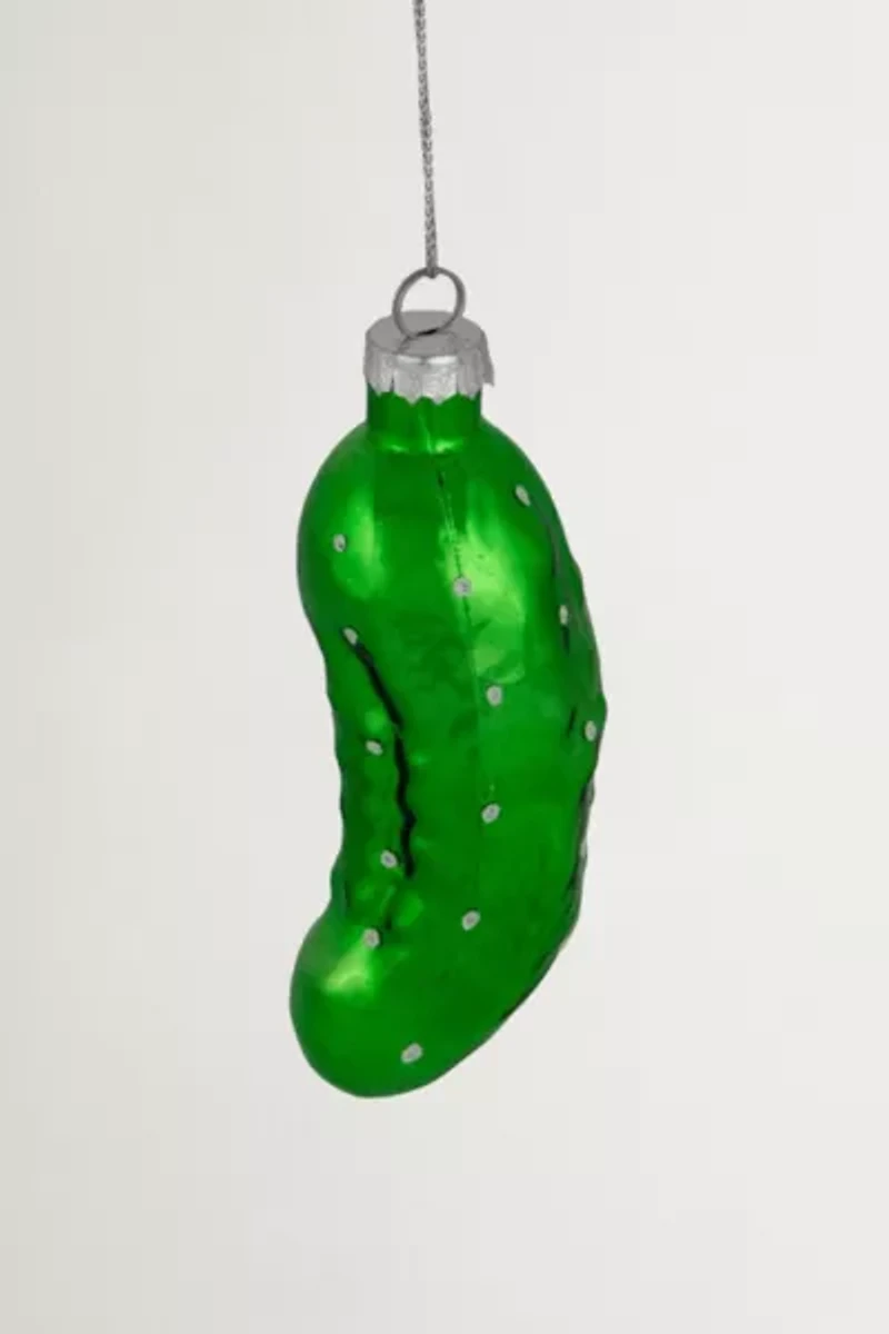 Green Pickle Glass Ornament