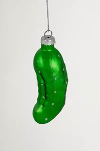 Green Pickle Glass Ornament