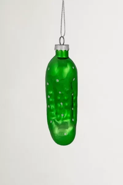 Green Pickle Glass Ornament
