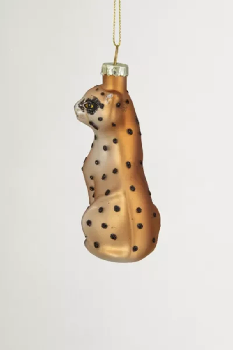 Leopard Glass Ornament