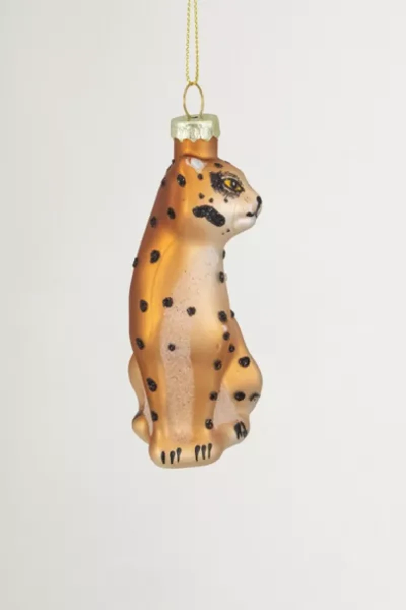 Leopard Glass Ornament