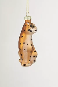 Leopard Glass Ornament