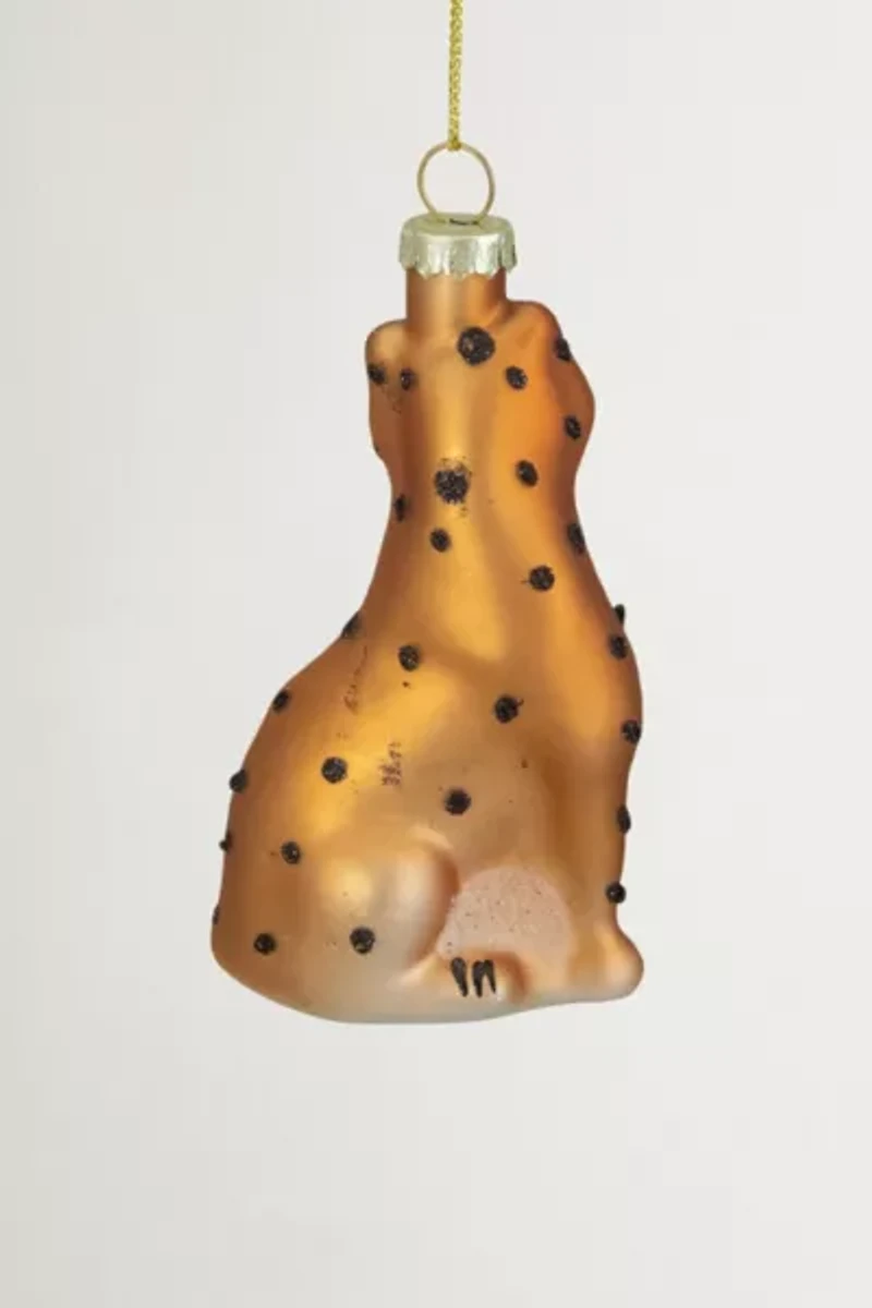 Leopard Glass Ornament