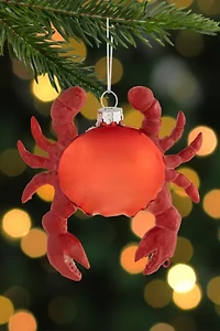 Shelled Crab Glass Ornament