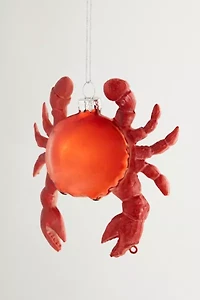 Shelled Crab Glass Ornament