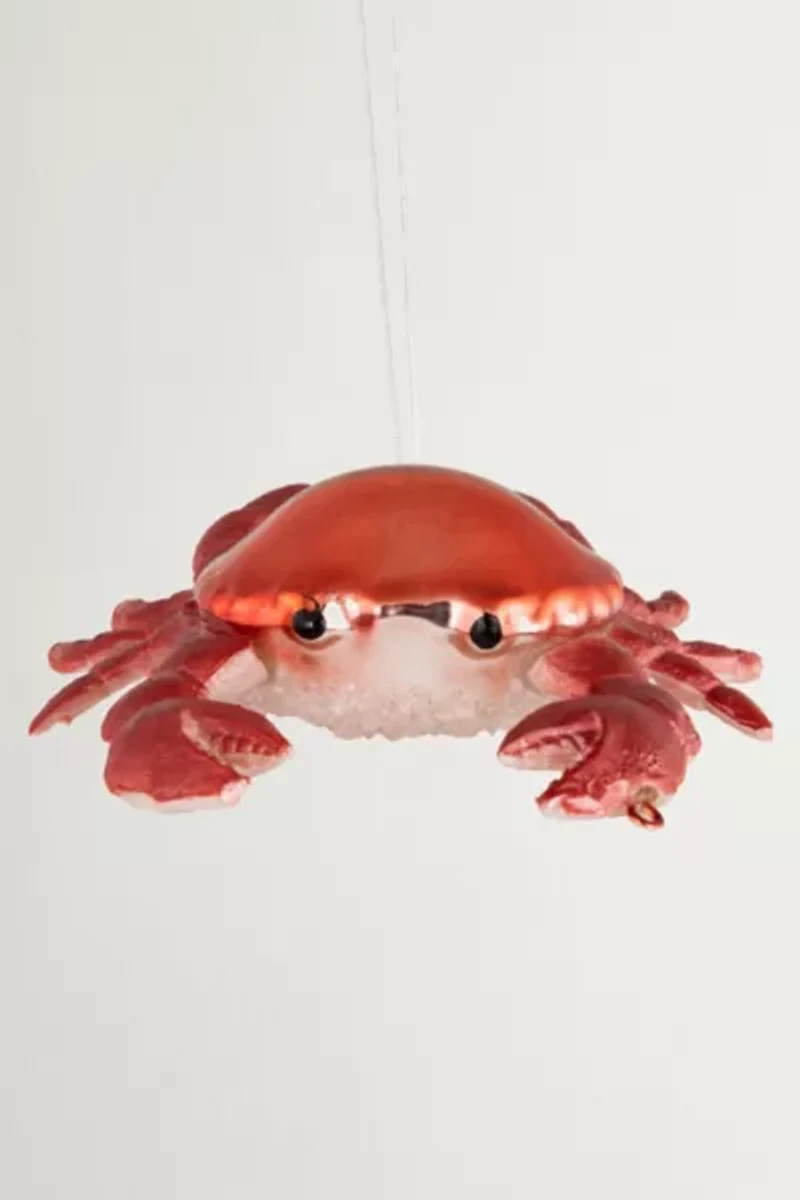 Shelled Crab Glass Ornament
